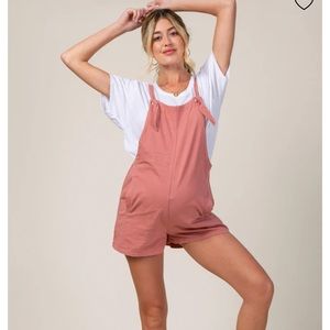 Pink maternity overalls